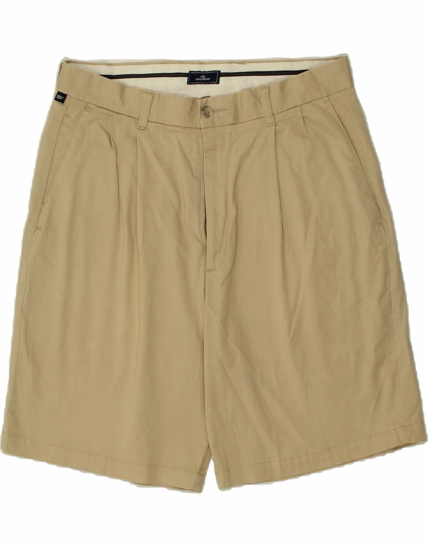 DOCKERS Mens Pegged Chino Shorts W34 Large Beige Cotton Easy Care