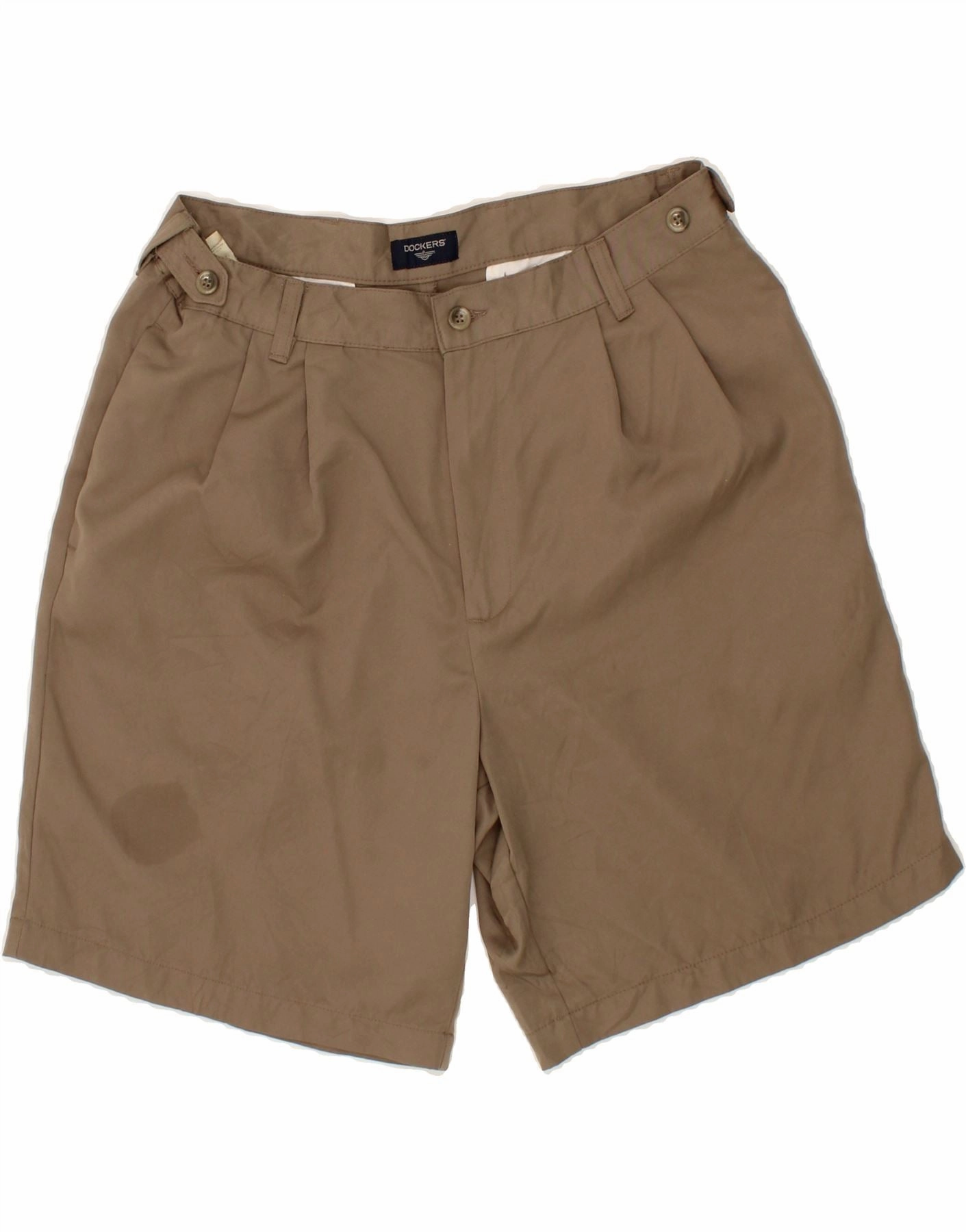 DOCKERS Mens Pegged Chino Shorts W34 Large Brown Cotton Balanced Design Reflective Trim Detail