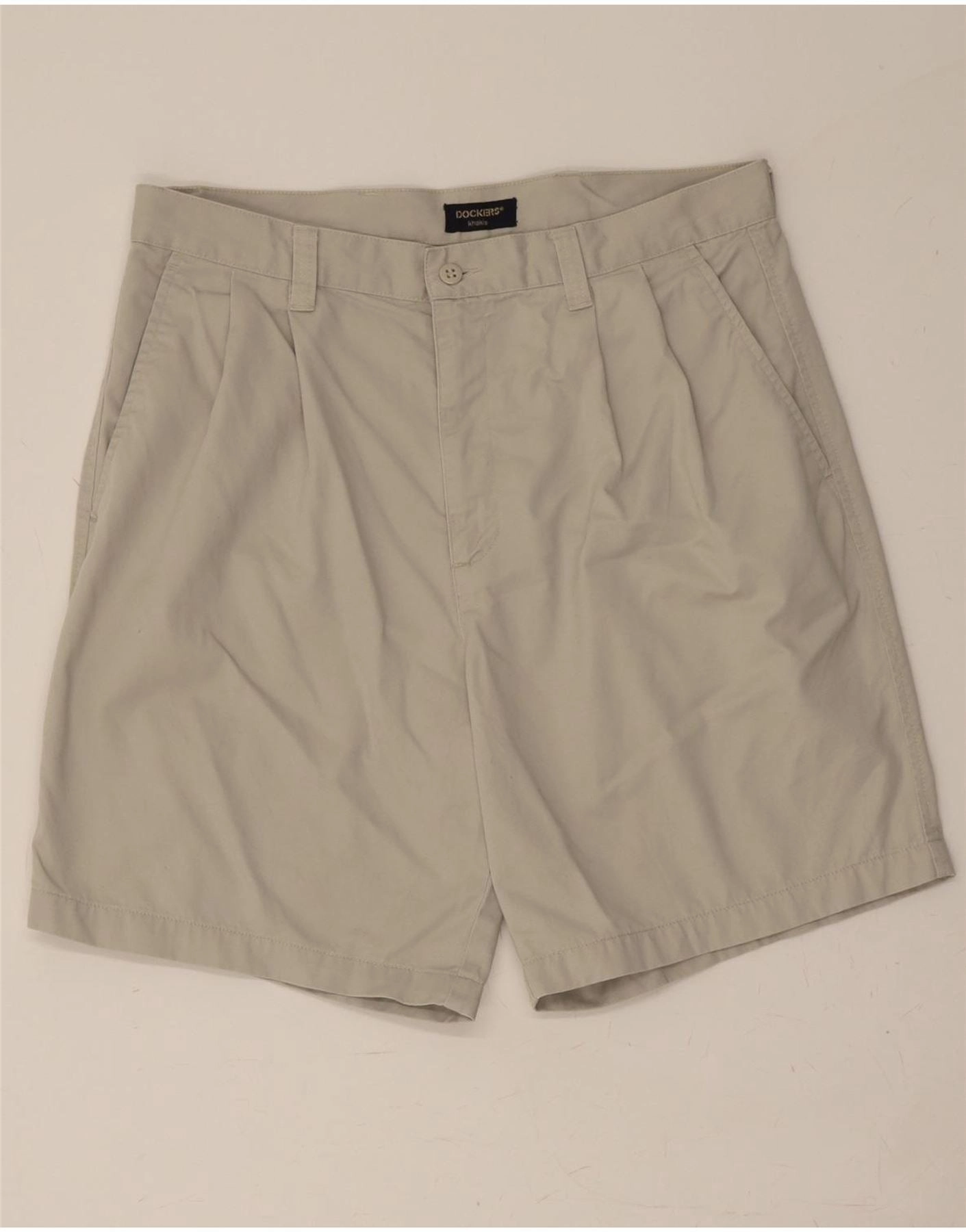 DOCKERS Mens Pegged Chino Shorts W34 Large  Green Cotton easygoing look
