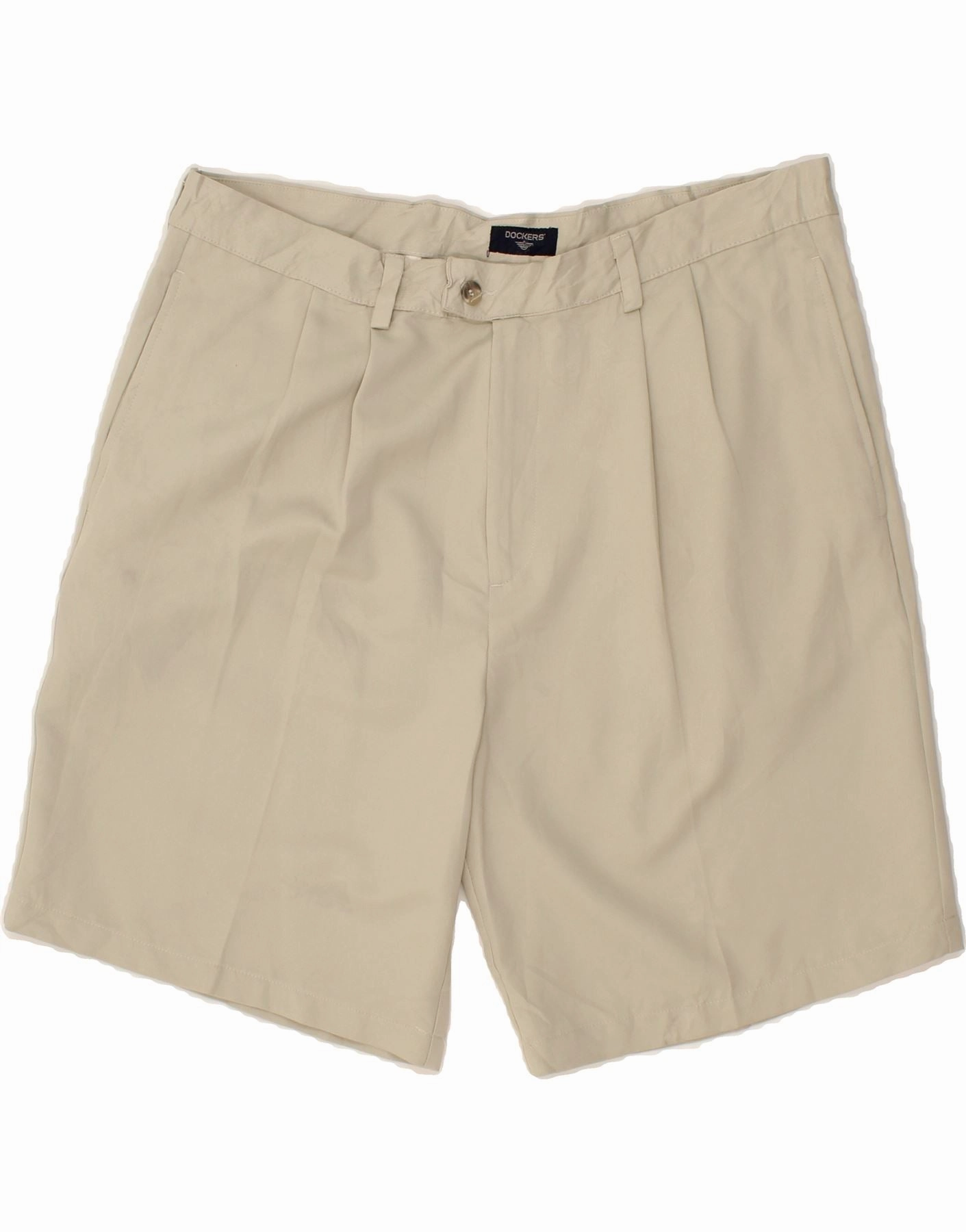 Roomy Waist DOCKERS Mens Pegged Chino Shorts W38 XL  Beige Polyester