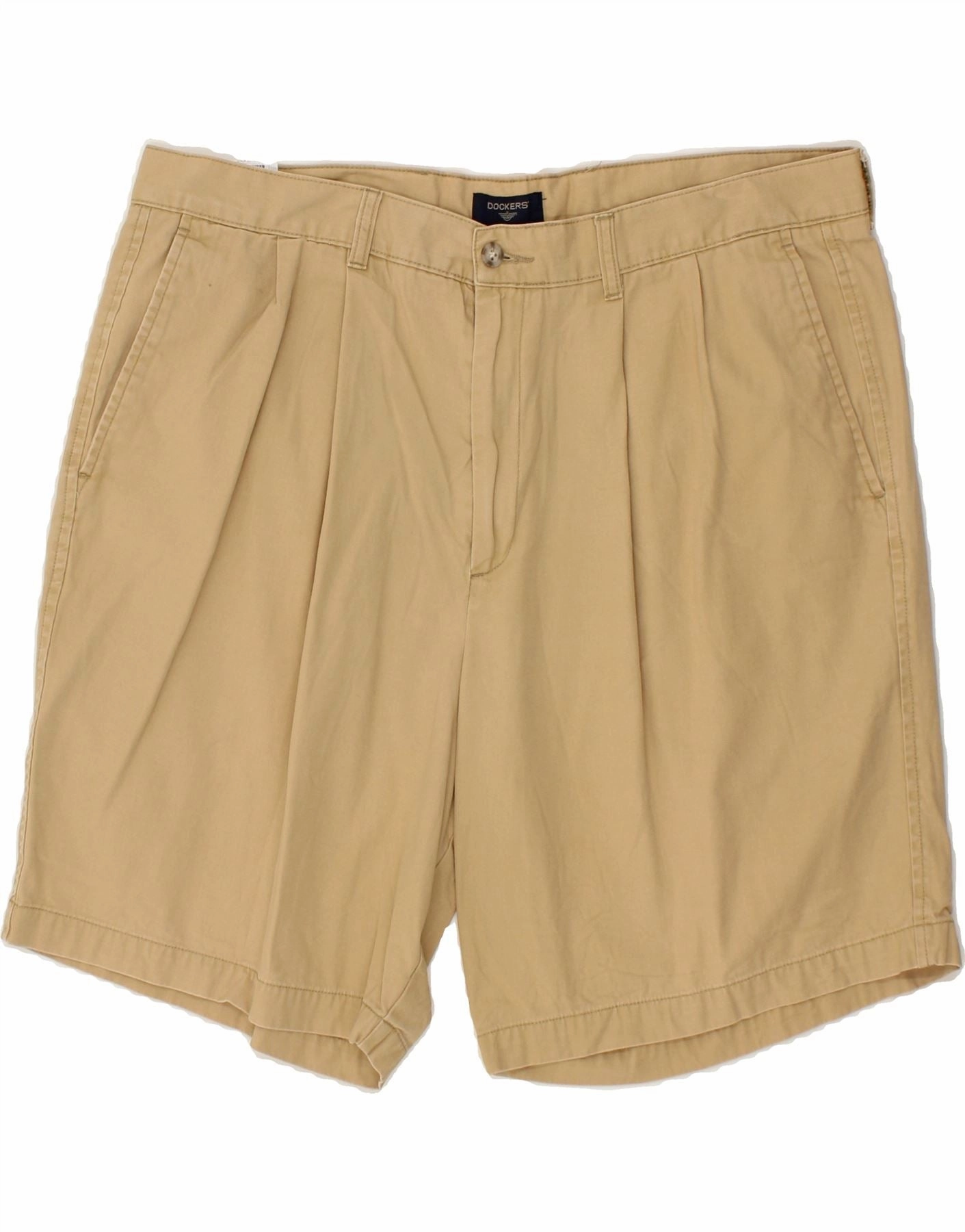 Slim Design Back pockets DOCKERS Mens Pegged Chino Shorts W40 XL Beige Cotton