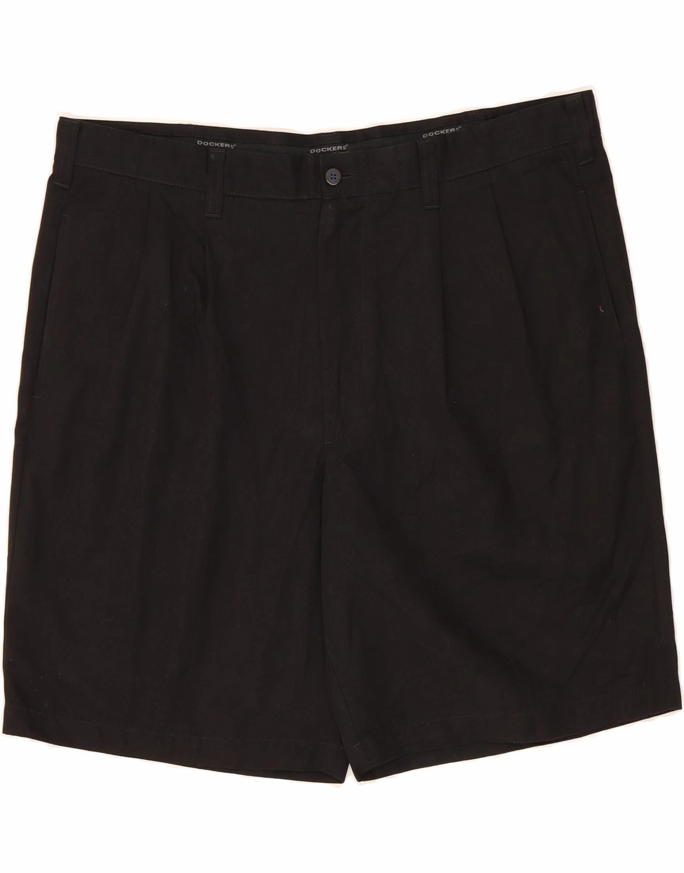 DOCKERS Mens Pegged Chino Shorts W40 XL Black Polyester Everyday Basic Effortless Motion