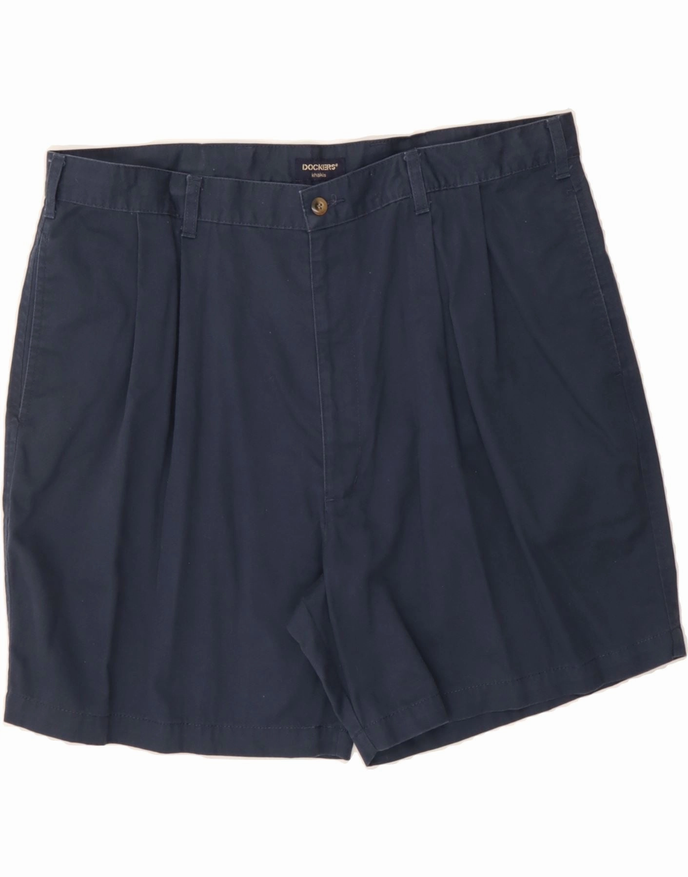DOCKERS Mens Pegged Chino Shorts W40 XL Navy Blue Cotton Casual Look Plus Size