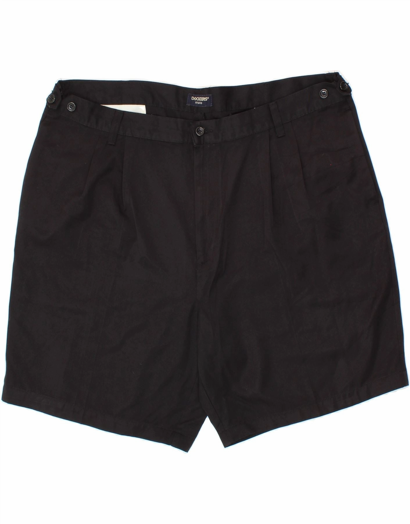 DOCKERS Mens Pegged Chino Shorts W42 2XL Black Polyester Sun Protection Fabric