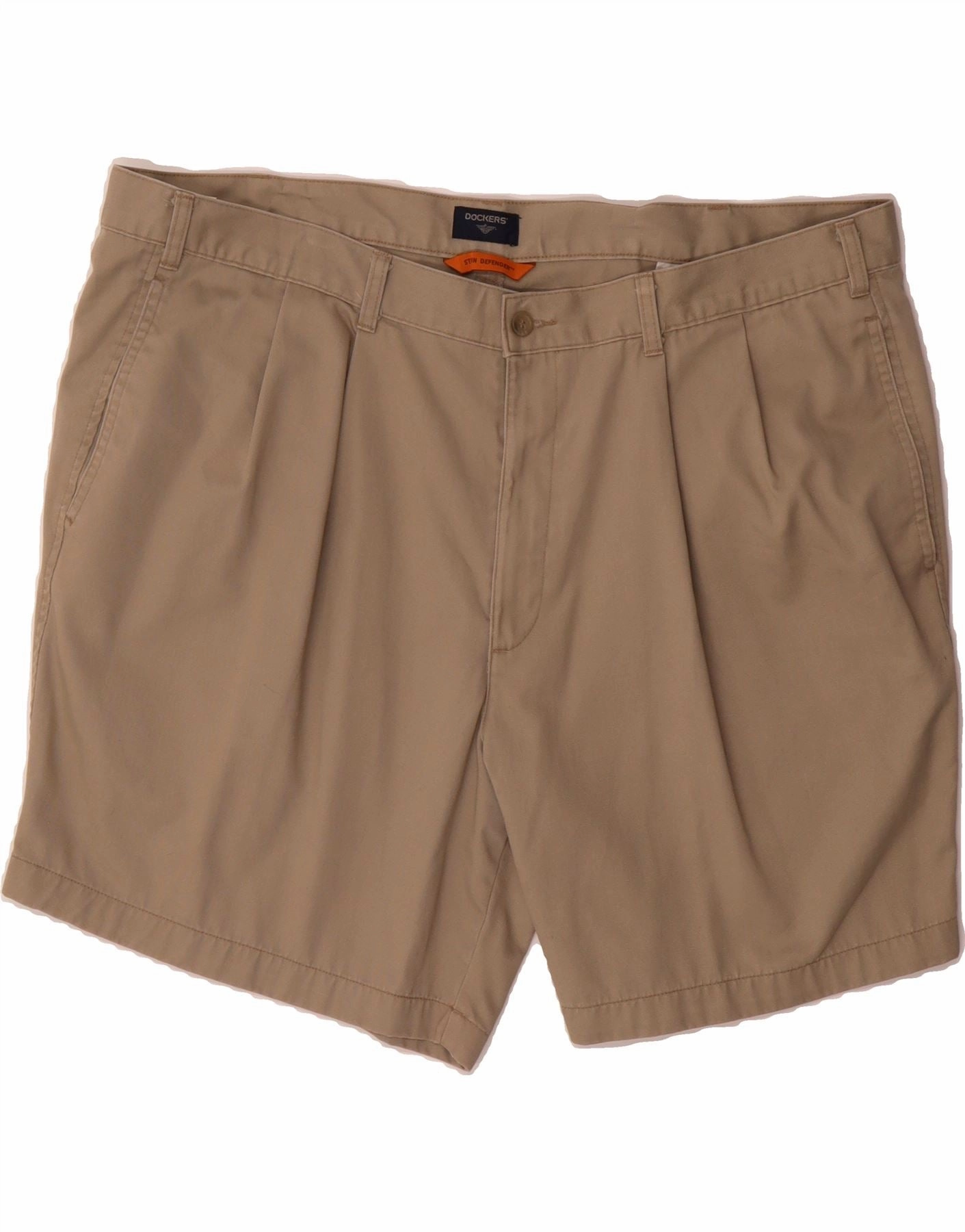 DOCKERS Mens Pegged Chino Shorts W44 2XL Beige Cotton Quick Pocket Access dungarees