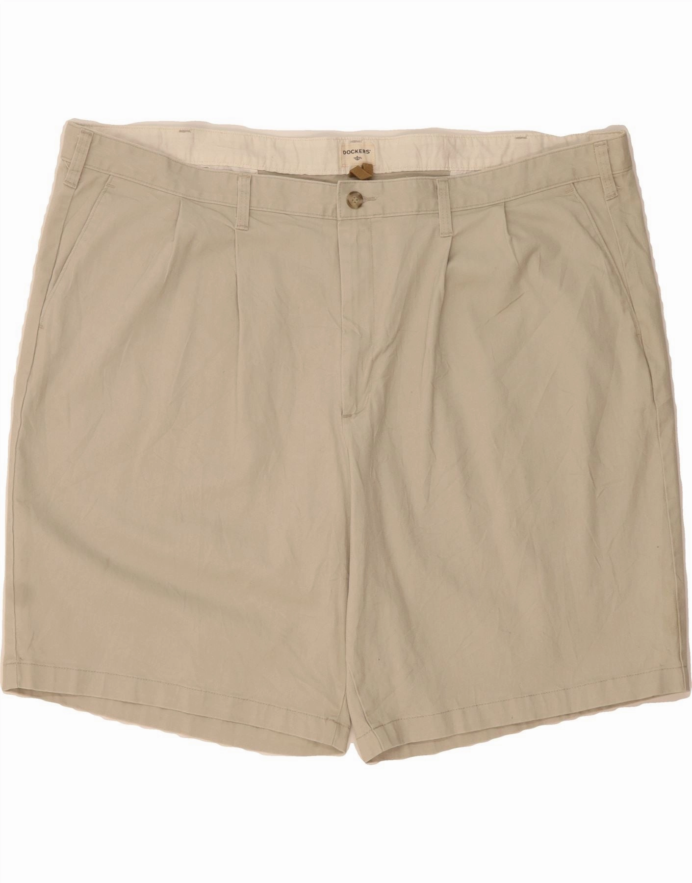 DOCKERS Mens Pegged Chino Shorts W50 4XL Beige Cotton Trendy Vibe Collectible