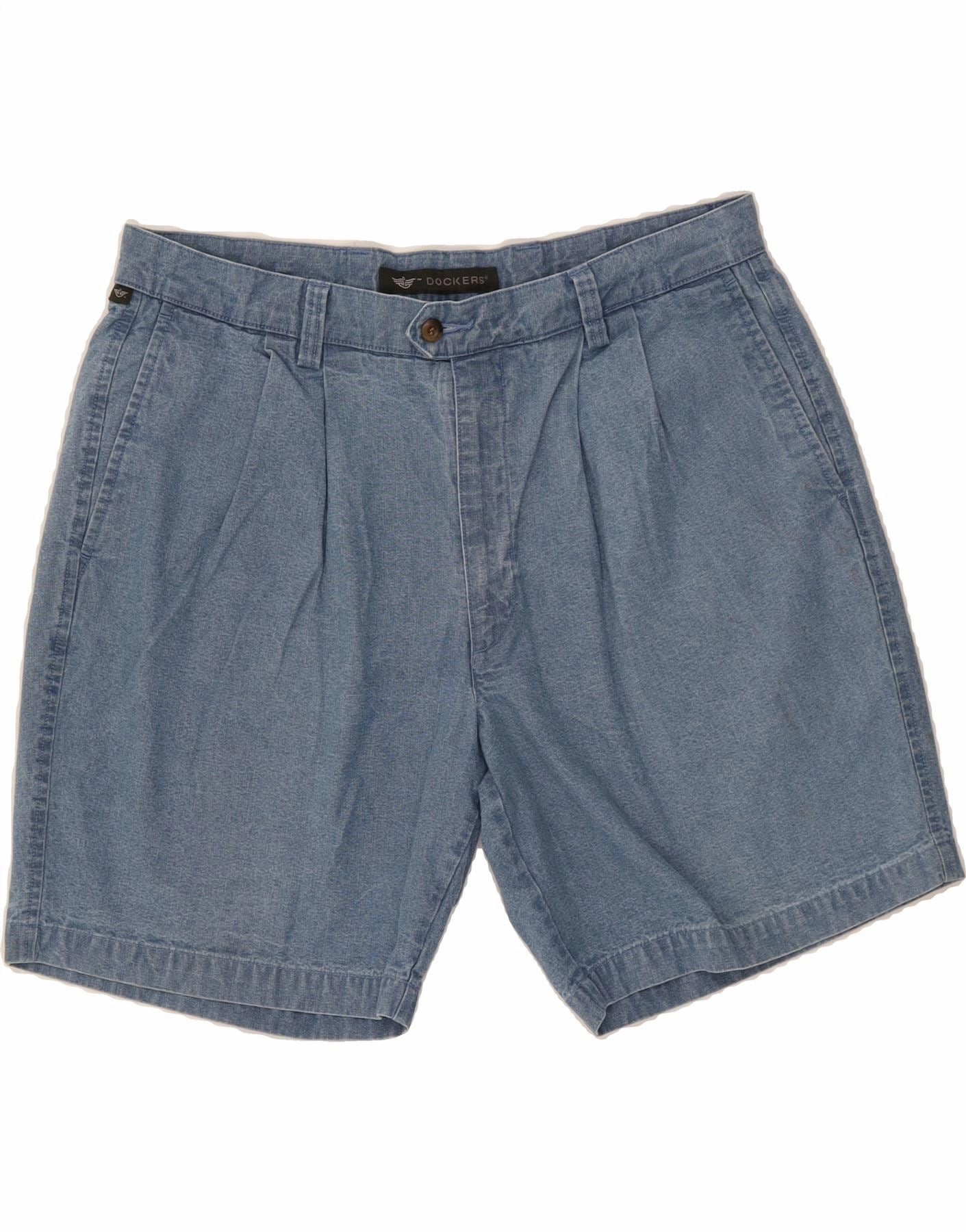 sweater Elastic Comfort DOCKERS Mens Pegged Denim Shorts W38 XL Blue Viscose