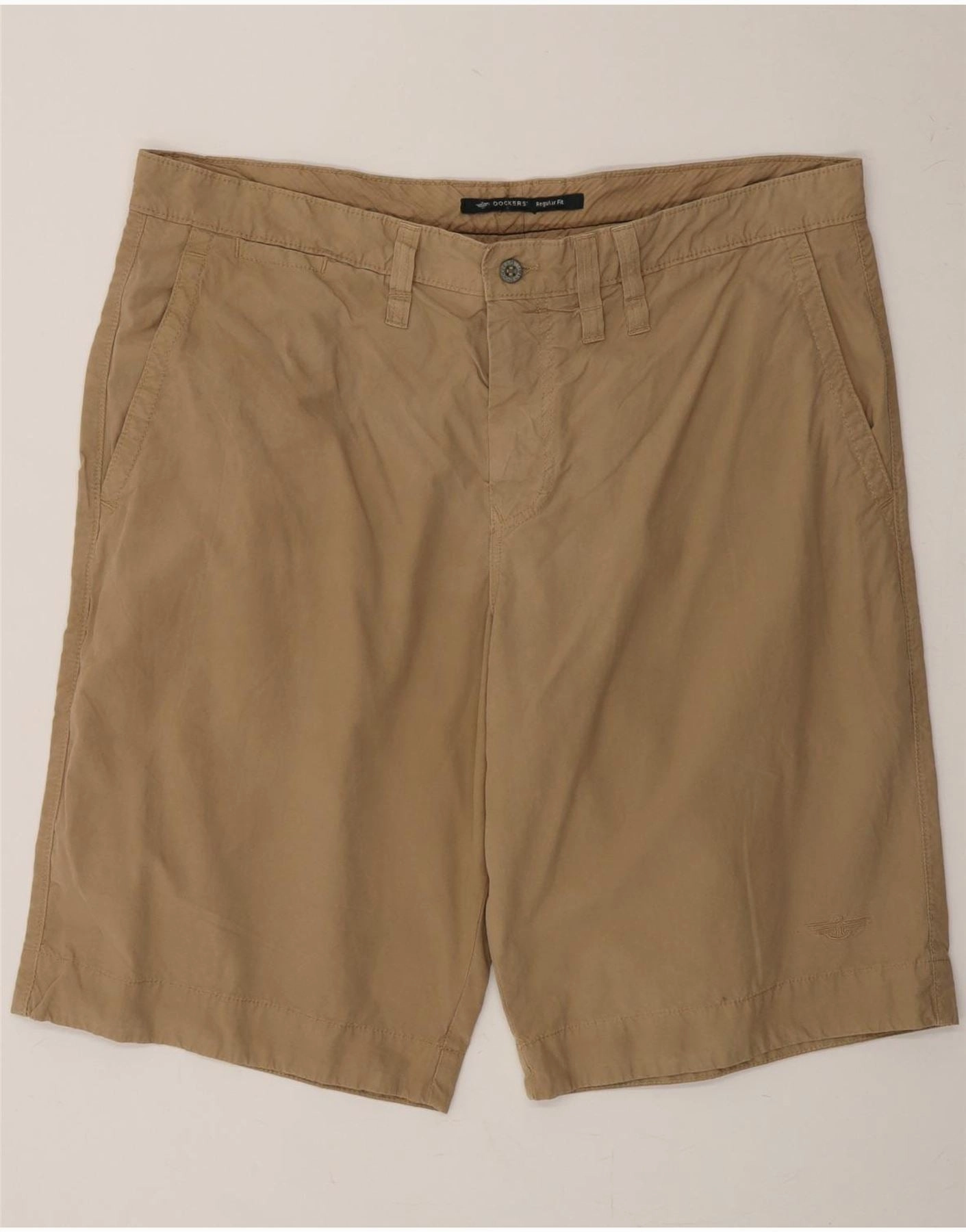 High Elasticity Blend DOCKERS Mens Regular Fit Chino Shorts W42 2XL Beige