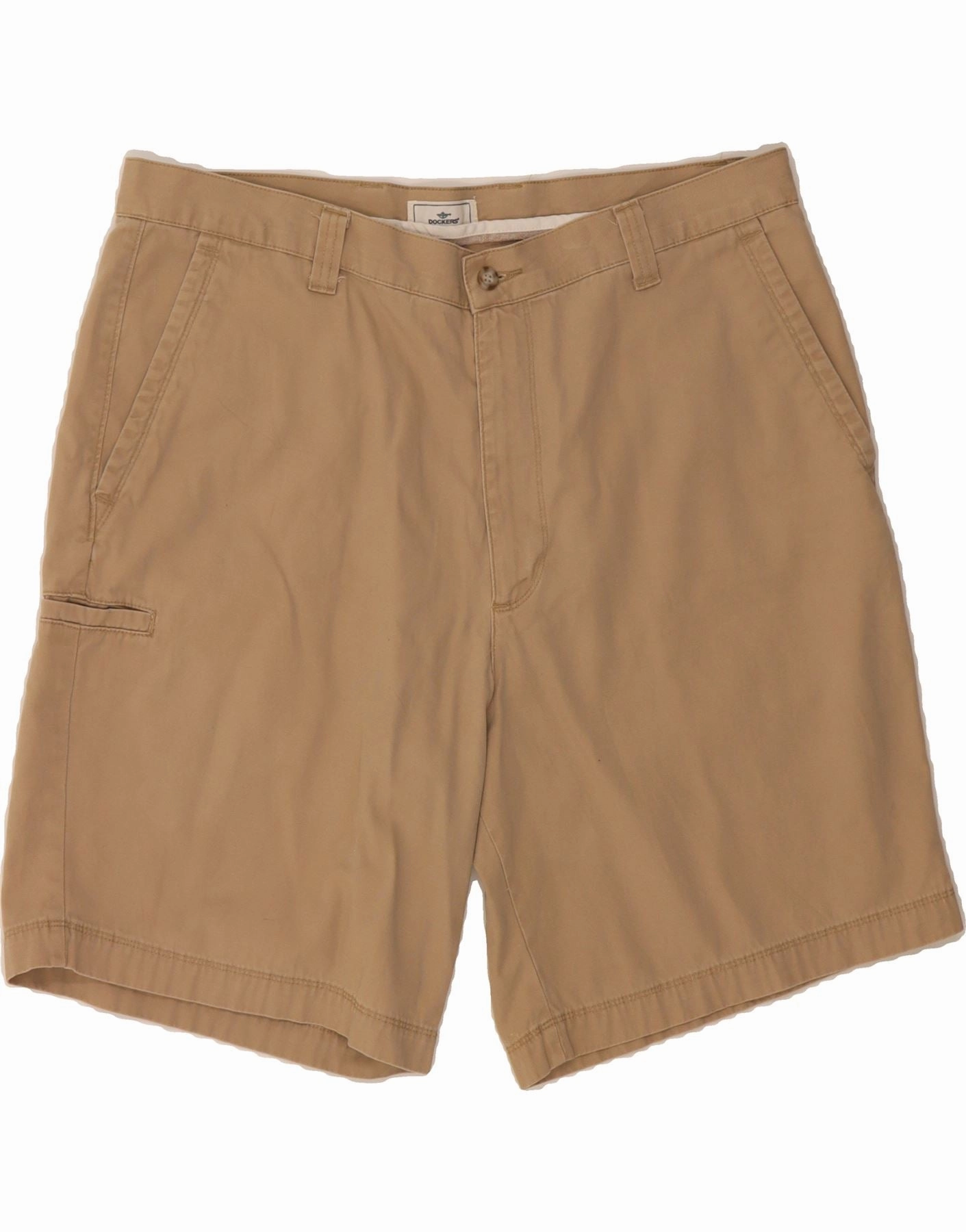 DOCKERS Mens Relaxed Fit Cargo Shorts W38 XL Beige Cotton Printed Pattern Elastic Fit