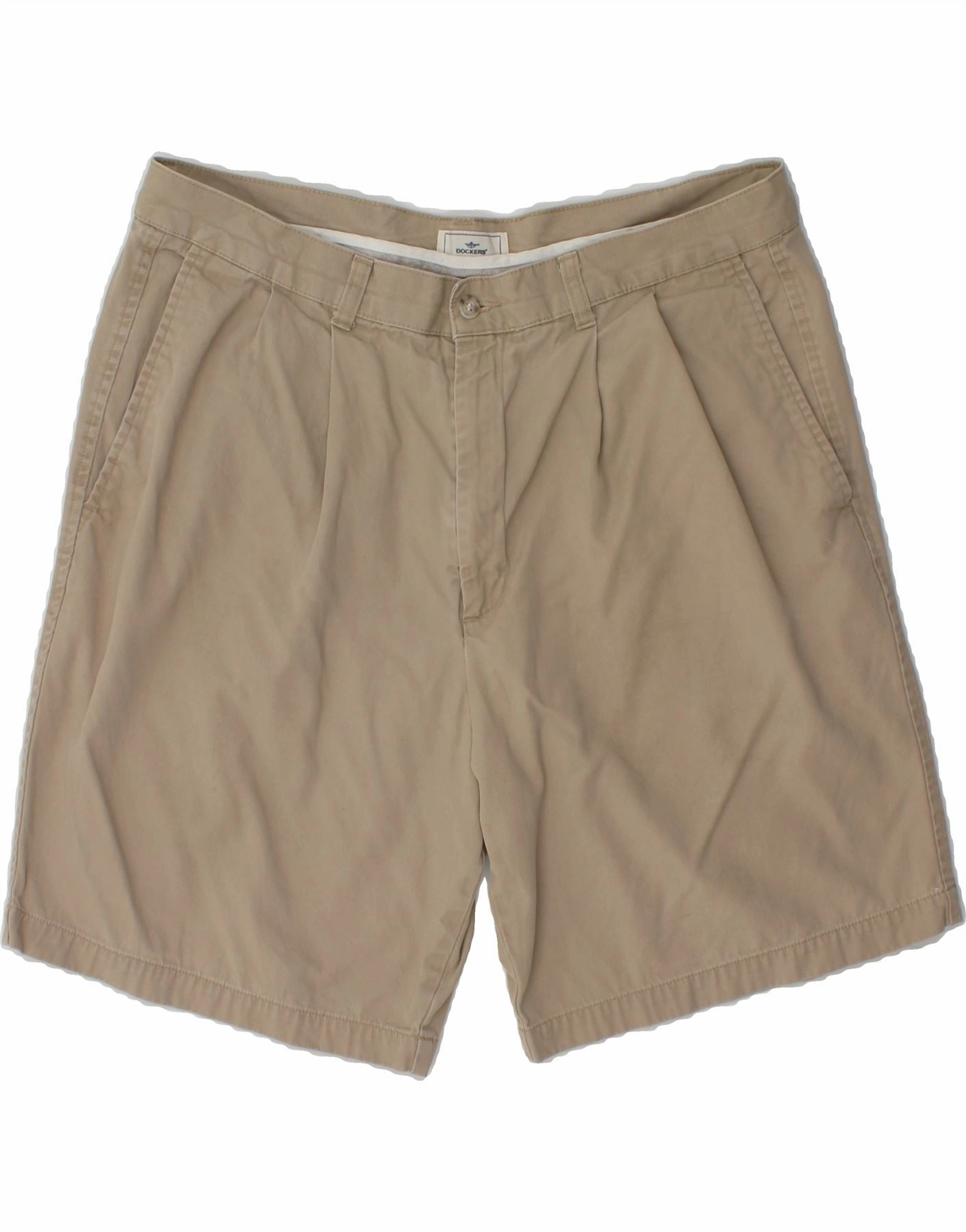 DOCKERS Mens Relaxed Fit Chino Shorts W38 XL Beige Cotton Poolside Wear