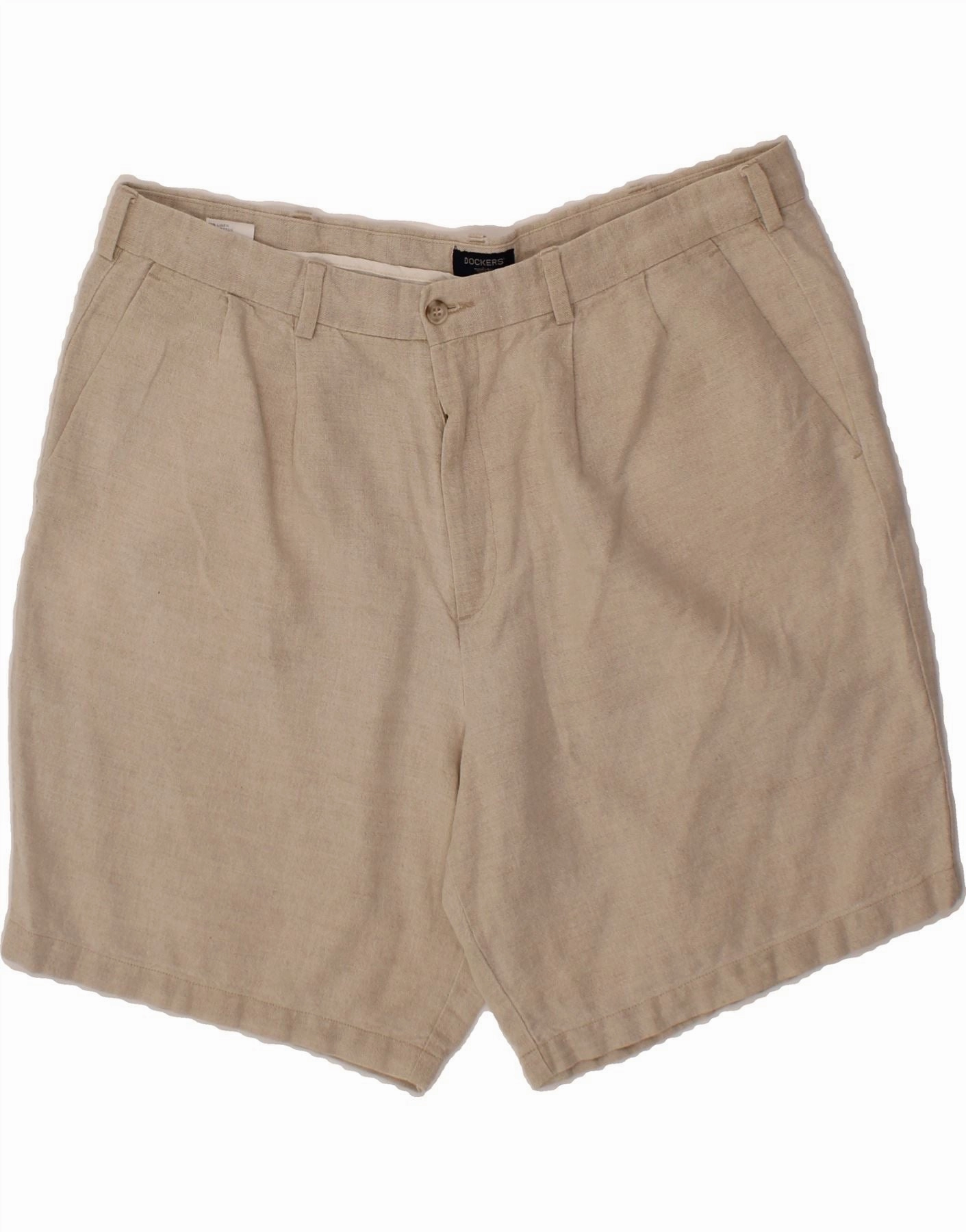 Moisture Management Lining DOCKERS Mens Relaxed Fit Chino Shorts W38 XL Beige Linen