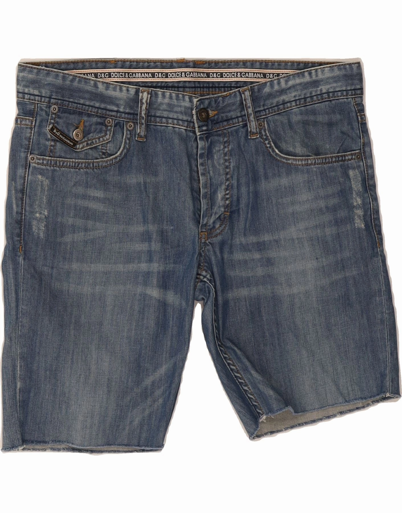 DOLCE & GABBANA Mens Denim Shorts W35 Large Blue Water Repellent Finish NoChafeFinish