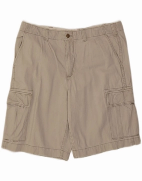 personalized option Glide On Waist System EDDIE BAUER Mens Cargo Shorts W38 XL Beige Cotton