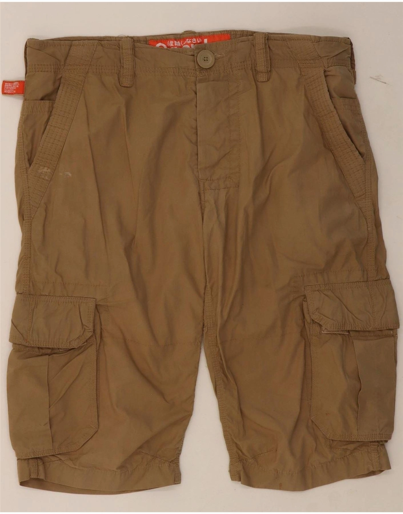 Chill Breeze SUPERDRY Mens Cargo Shorts Large W36 Brown Cotton