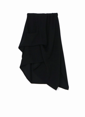 Wool blend Work Ready DOUBLE SATIN IRREGULAR HEM SKIRT