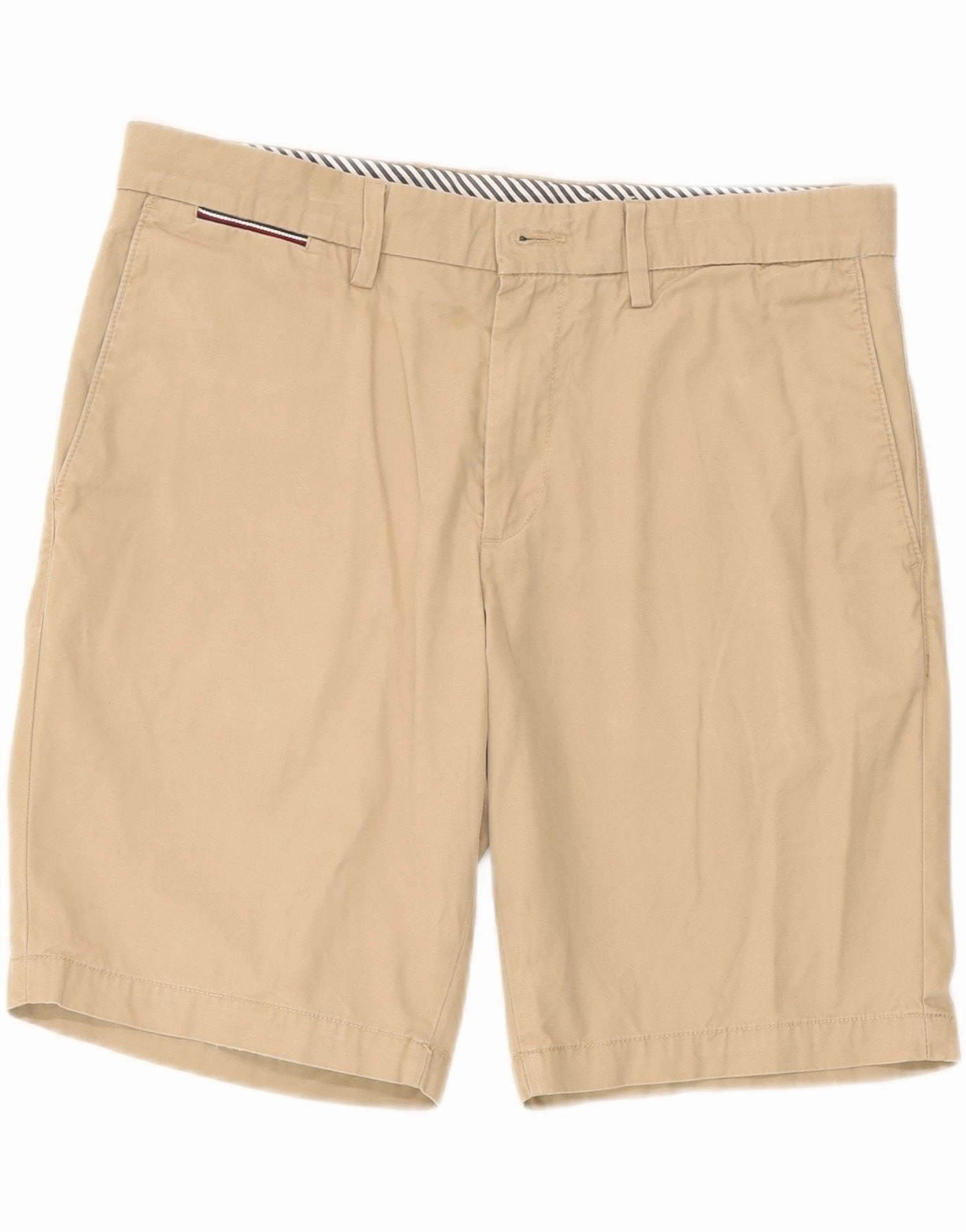 Active Layer Gym apparel TOMMY HILFIGER Mens Chino Shorts W34 Large Beige Cotton