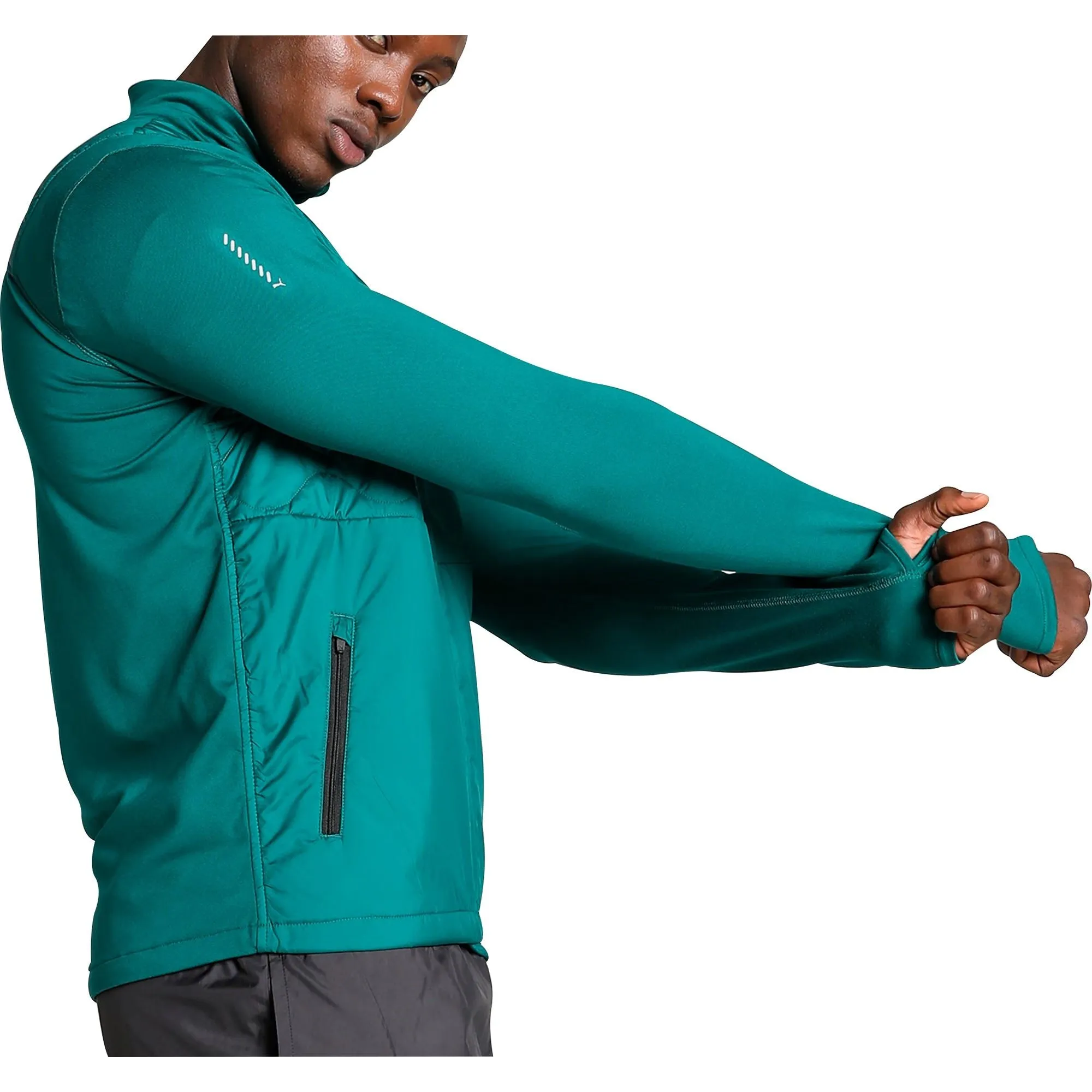 Puma Cloudspun WRMBL Mens Running Jacket - Green Fast Layering Daily Utility