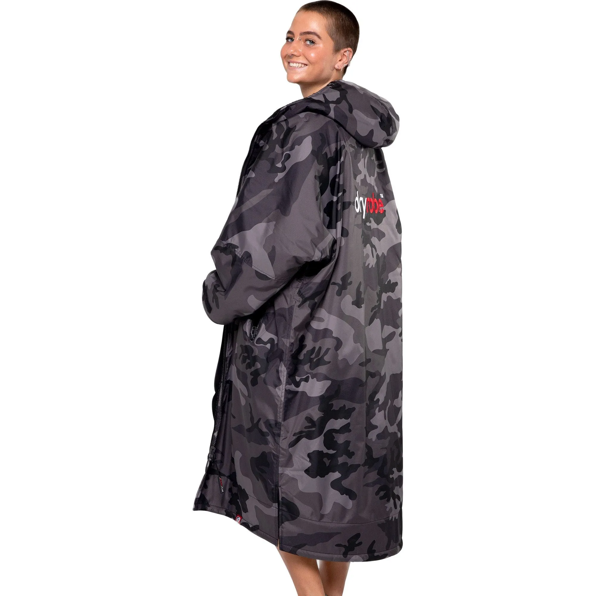 Dryrobe Advance Long Sleeve Changing Robe - Black Camo Simple Layer