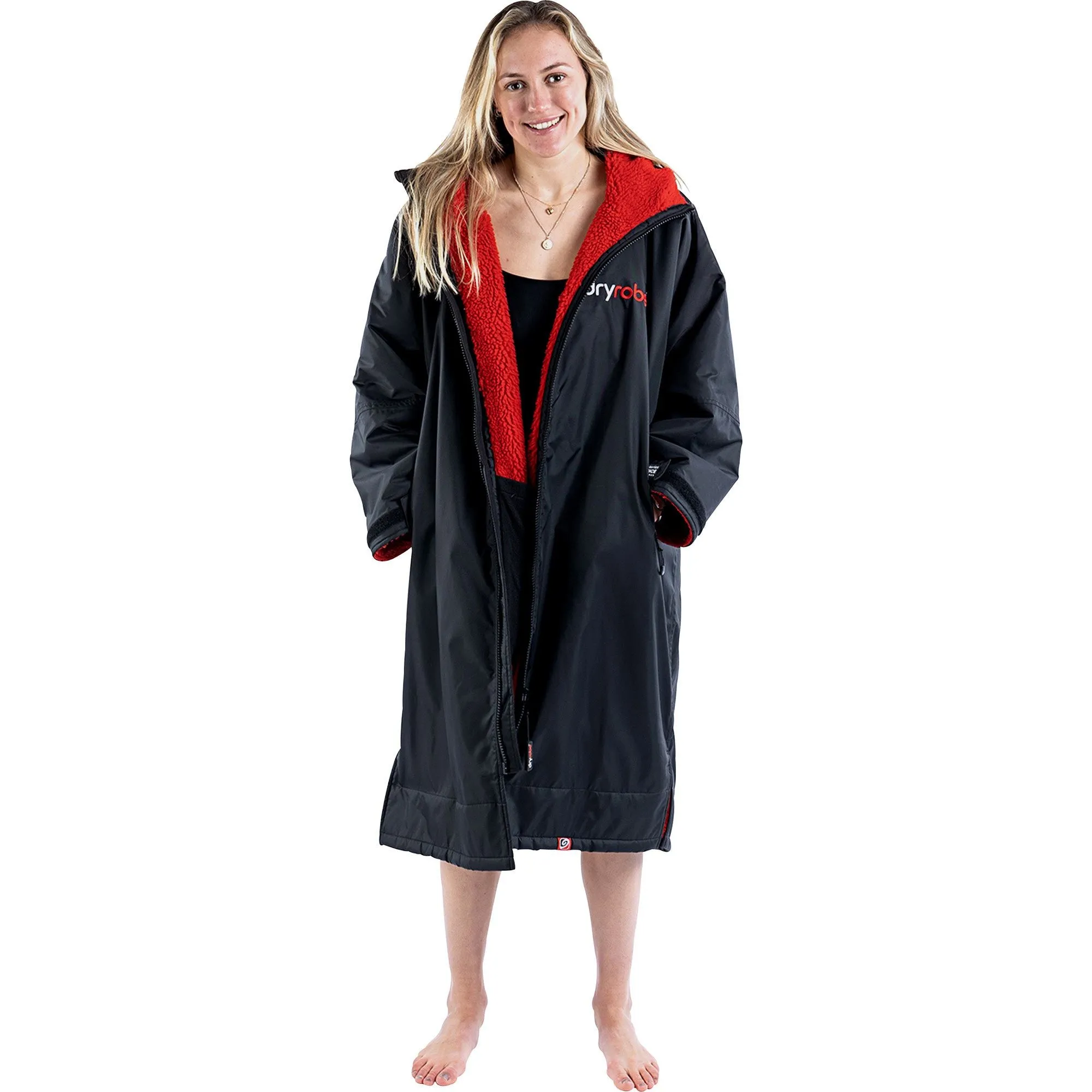 Dryrobe Advance Long Sleeve Changing Robe - Black clean design
