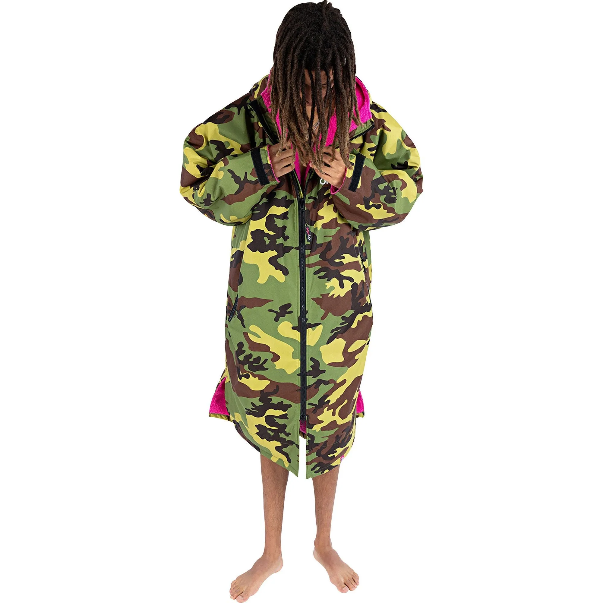 Stretchable Cuffs Winter Inside Fit Dryrobe Advance Long Sleeve Changing Robe - Camo