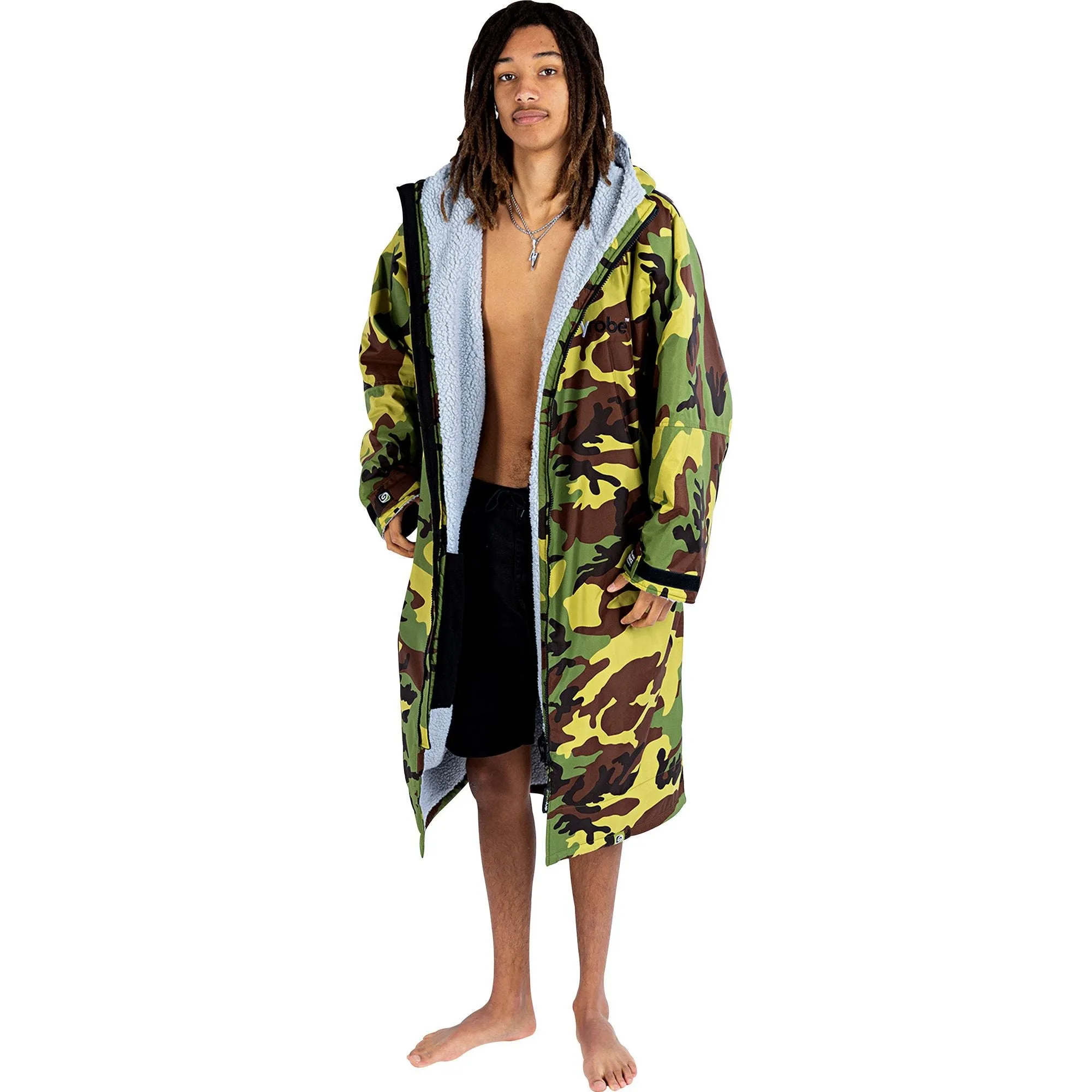 Dryrobe Advance Long Sleeve Changing Robe - Camo Wide Leg Cut Fluid motion