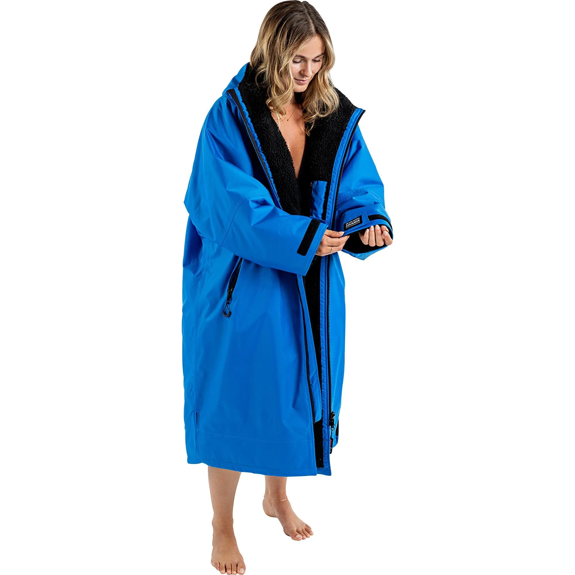 Fuzzy Feel Sleek Restwear Dryrobe Advance Long Sleeve Changing Robe - Cobalt