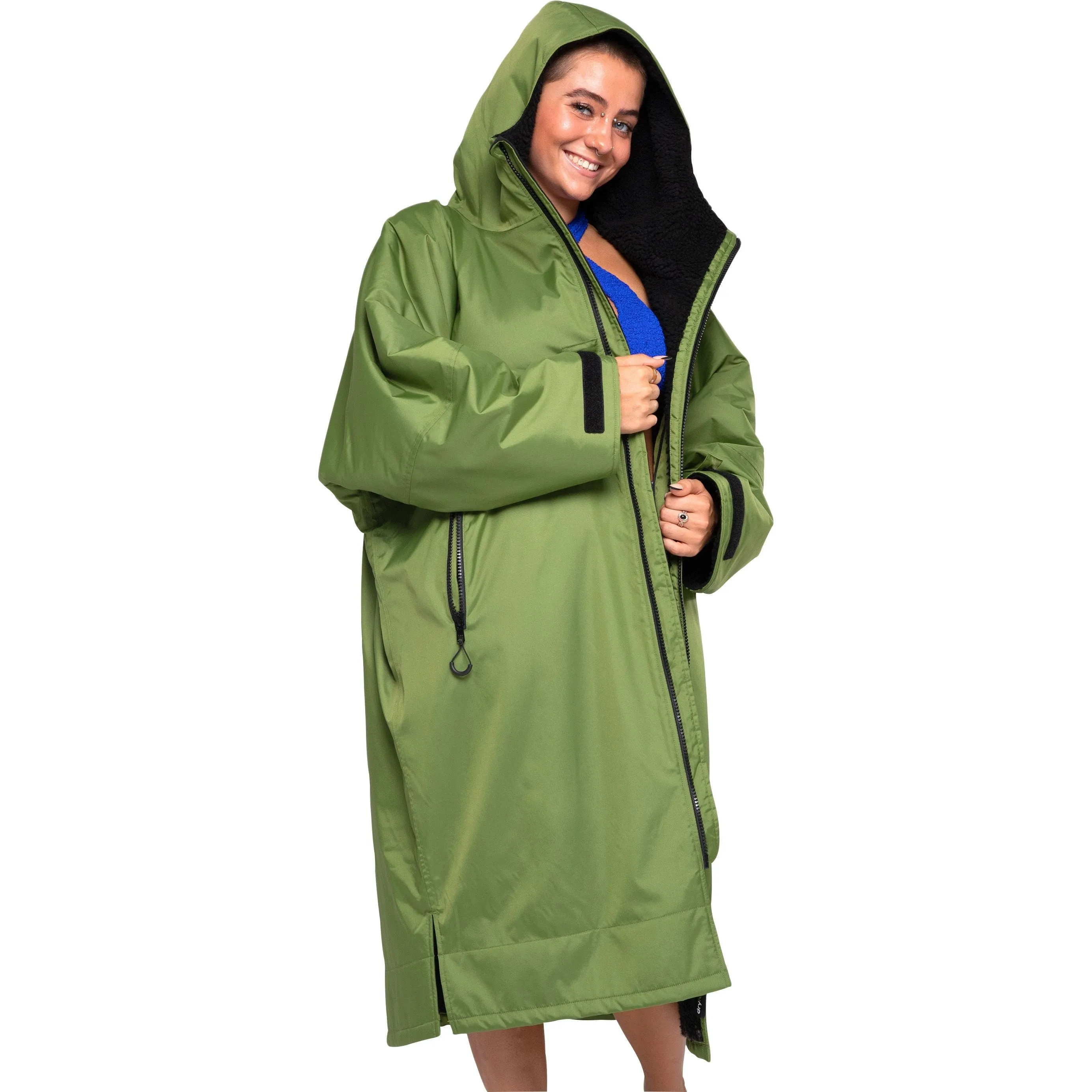 Flexible Elastic Seams Reinforced Knee Panels Dryrobe Advance Long Sleeve Changing Robe - Green