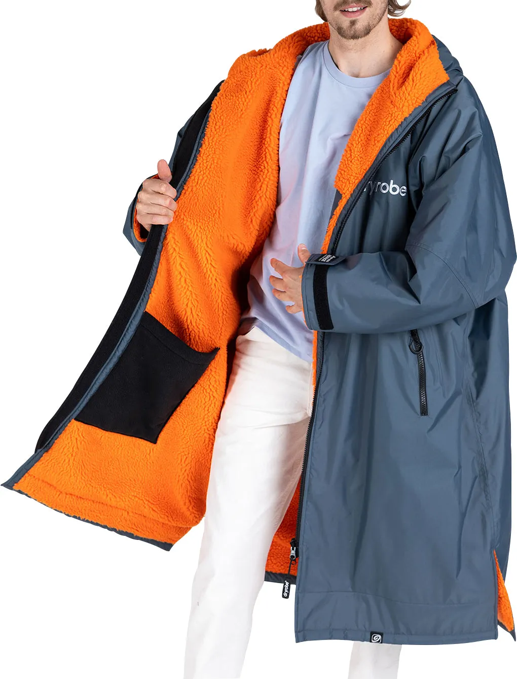 Moisture Control Fabric Soft Texture Dryrobe Advance Long Sleeve Changing Robe - Grey