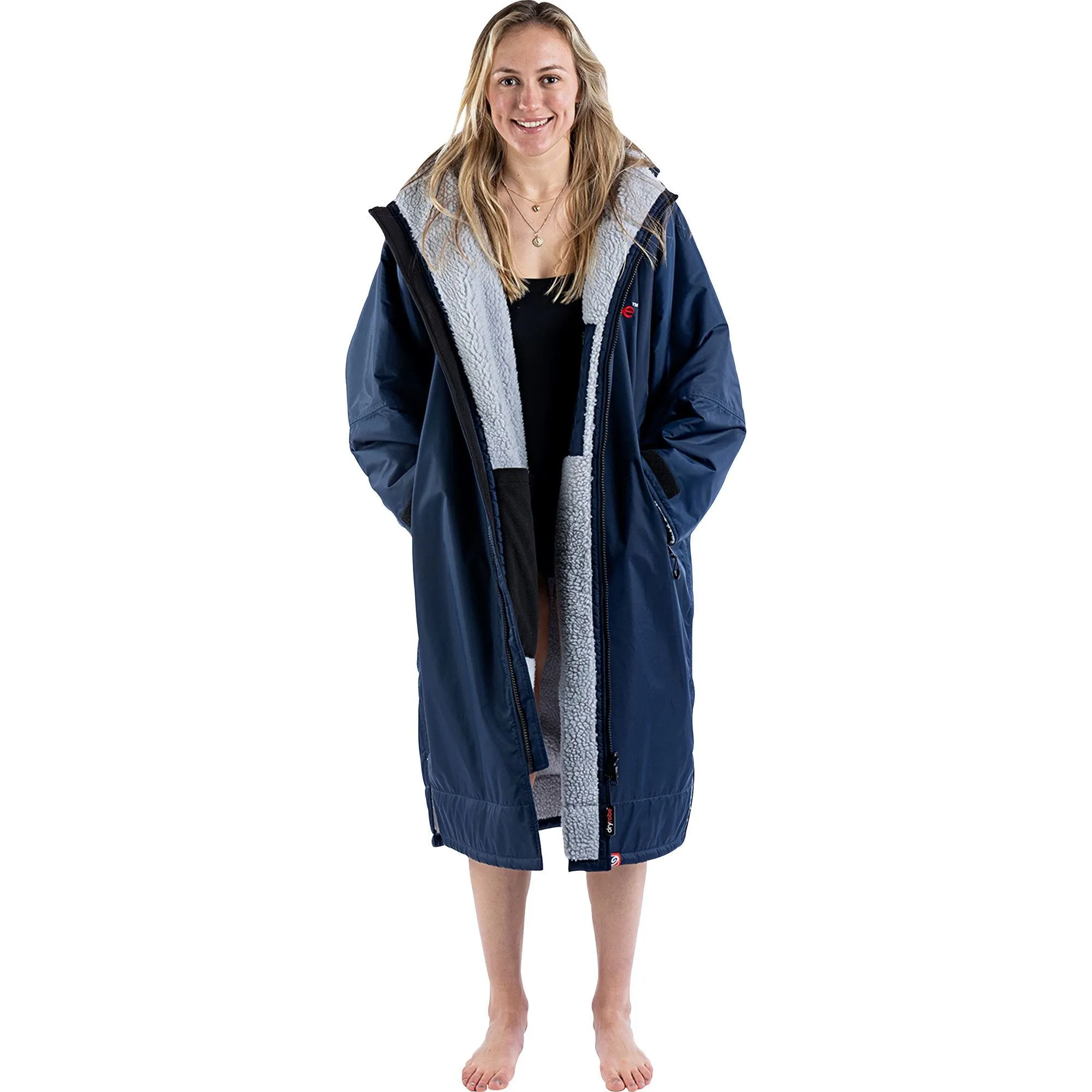 Dryrobe Advance Long Sleeve Changing Robe - Navy Lightweight Layer