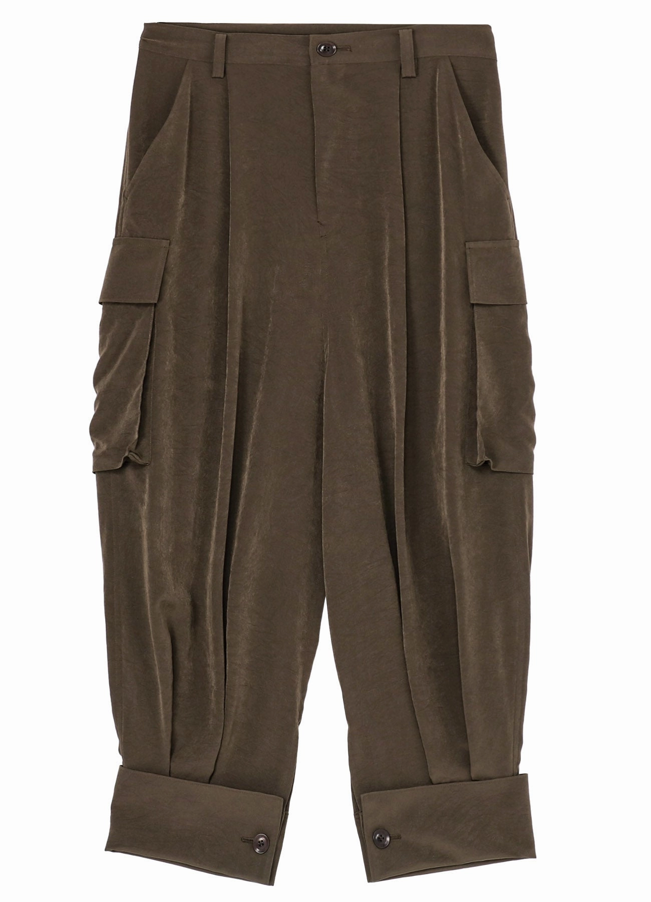 CREPE de CHINE CUFFED HEM CARGO PANTS High Mobility