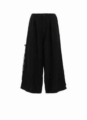 FRONT TUCKED WIDE PANTS WITH LACE Soft Lines
