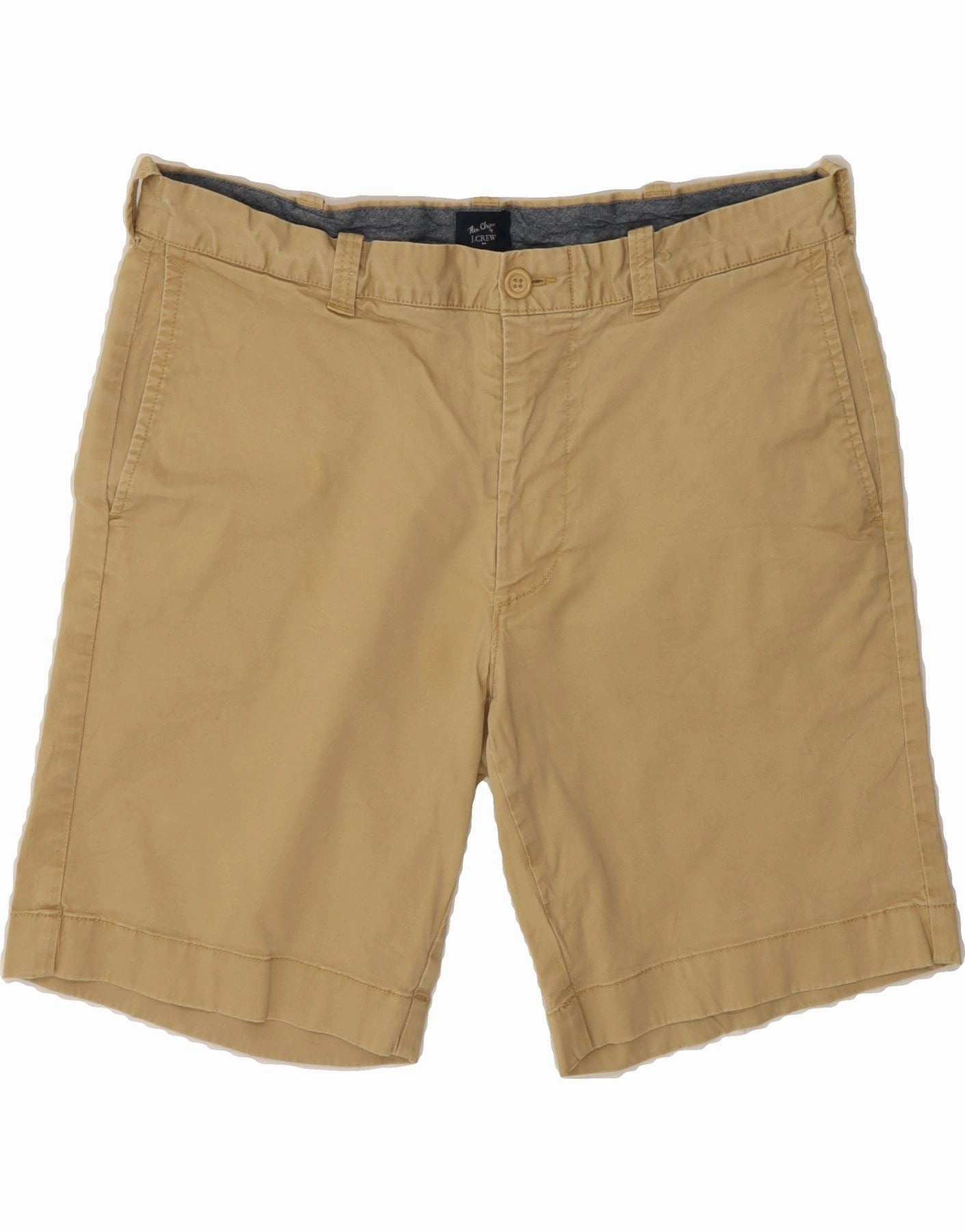 Quick Release Fasteners Ultra Soft Waistband J. CREW Mens Flex Chino Shorts W34 Large Beige Cotton