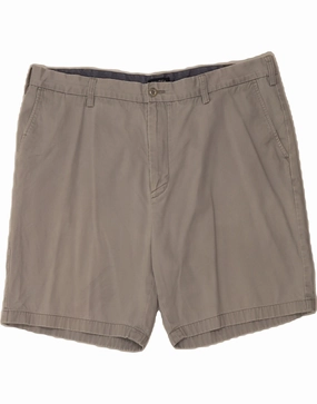 NAUTICA Mens Chino Shorts W42 2XL Grey Cotton Performance Ready Athletic Shorts