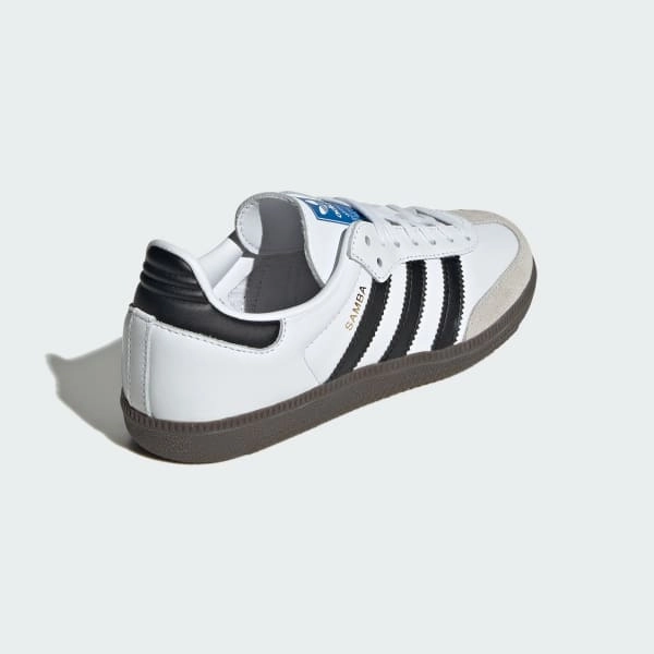 Adidas Kid's Samba OG Shoes - Cloud White / Core Black / Gum Secure Design