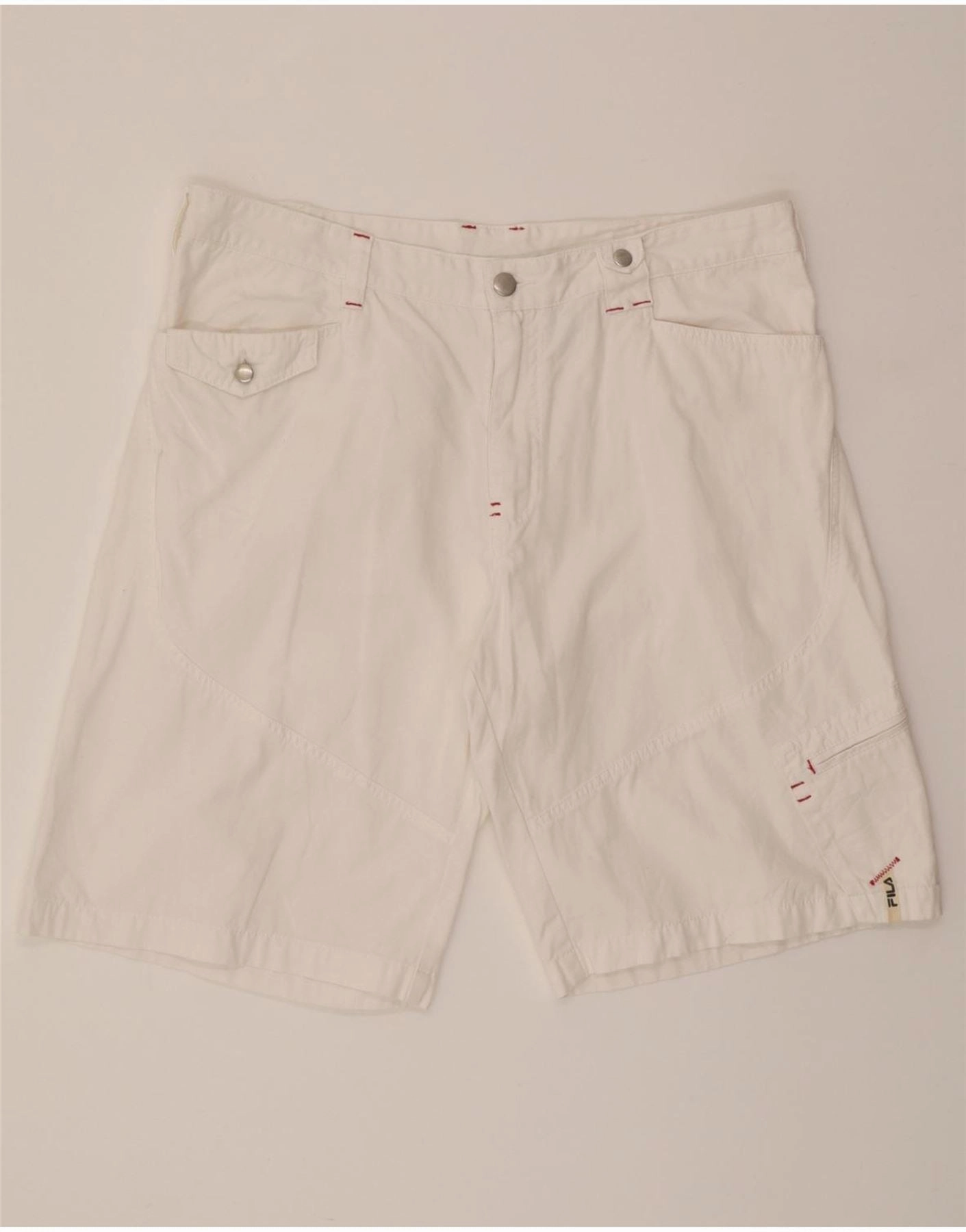 Workout Ready Design SeamlessConstruction FILA Mens Cargo Shorts W38 XL White Cotton