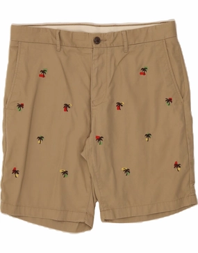 Chafe Resistant Lining TOMMY HILFIGER Mens Graphic Chino Shorts W34 Large Beige Cotton