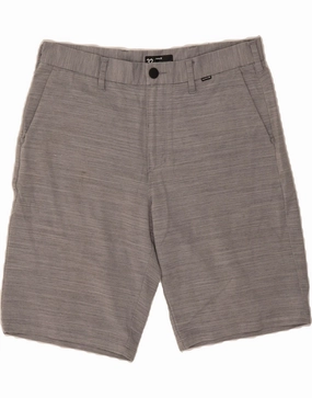 HURLEY Mens Chino Shorts W32 Medium Grey Pinstripe Polyester No Ride Up Bonded Seam Technology