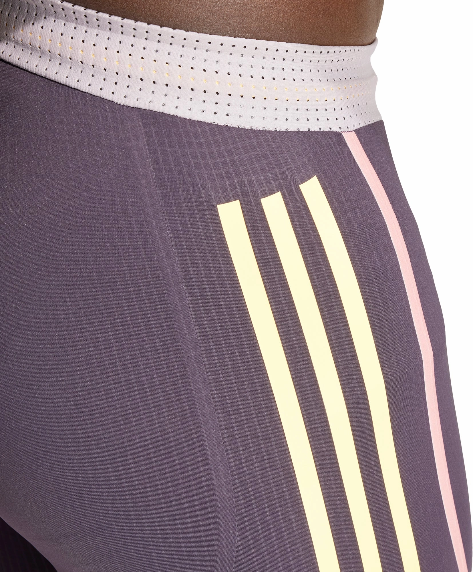 adidas Adizero Promo Mens Short Running Tights - Purple elastic waistband