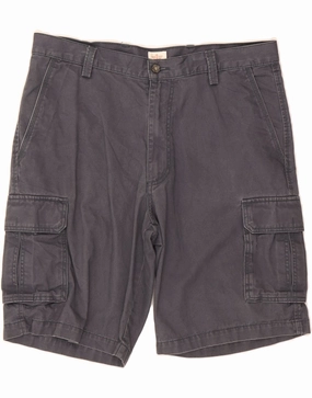 DOCKERS Mens Cargo Shorts W36 Large  Grey Cotton Quick Access Zip Pockets