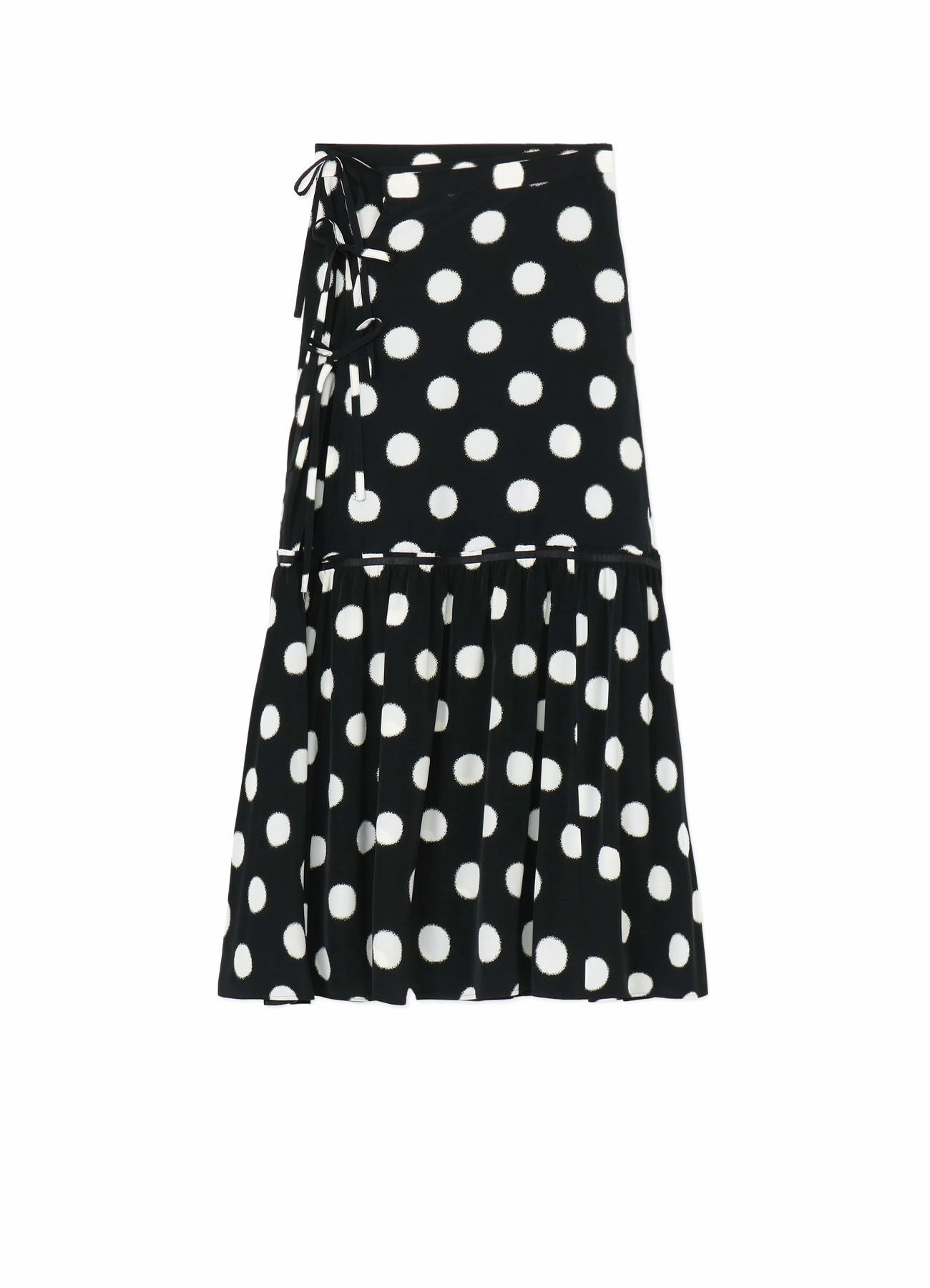 Perfectly Relaxed SMALL POLKA DOT CRAPE DE CHINE TEARED SKIRT