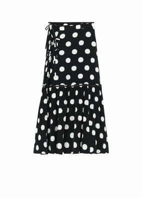 Perfectly Relaxed SMALL POLKA DOT CRAPE DE CHINE TEARED SKIRT