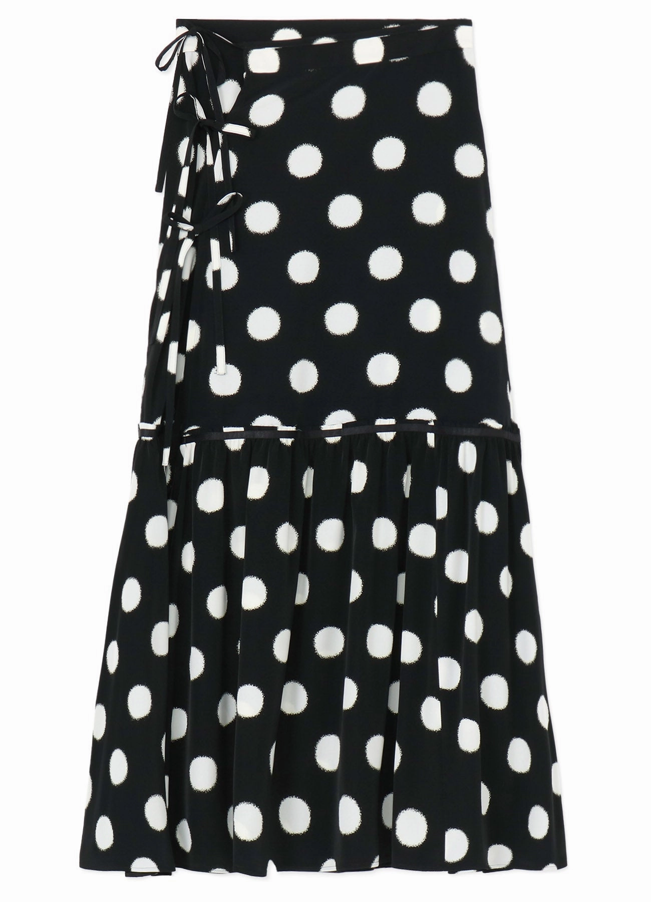 Fashion Staple SMALL POLKA DOT CRAPE DE CHINE TEARED SKIRT