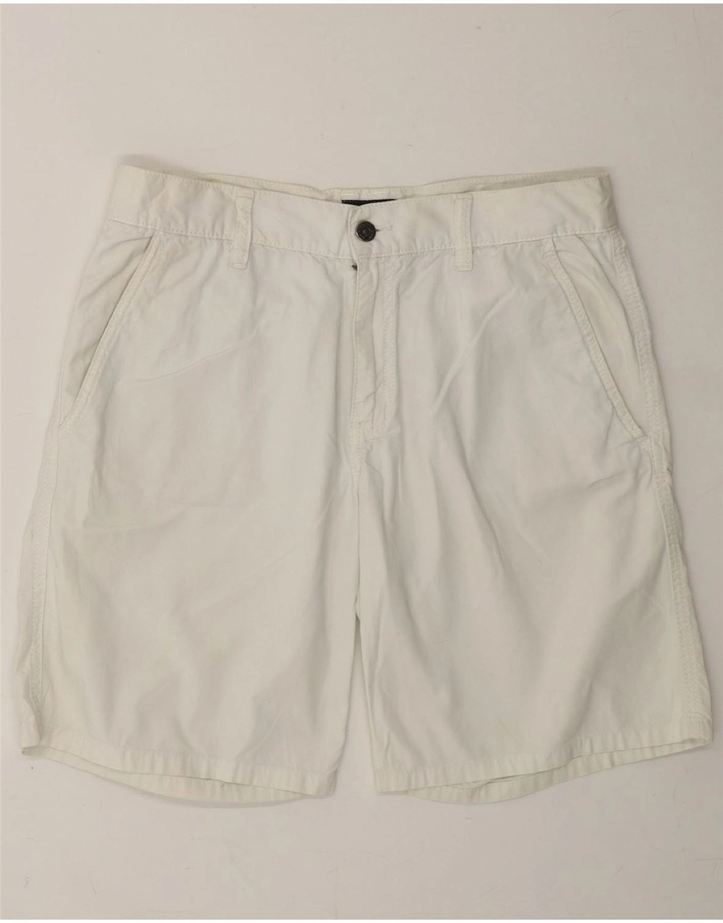 Rubberized Waistband CALVIN KLEIN Mens Denim Shorts W32 Medium White Cotton
