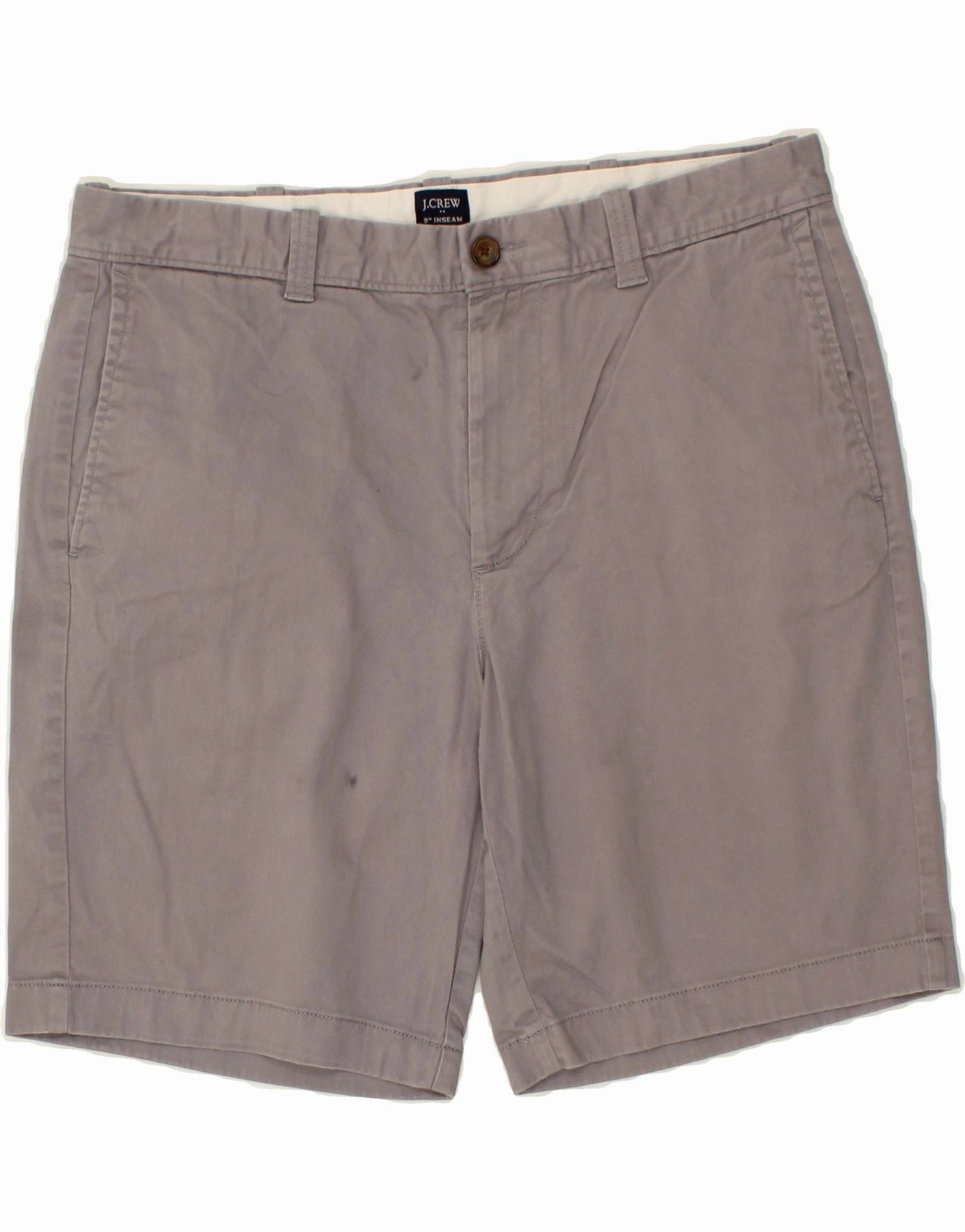 J. CREW Mens Chino Shorts W34 Large Grey Cotton water sports gear DoubleStitchedSeams