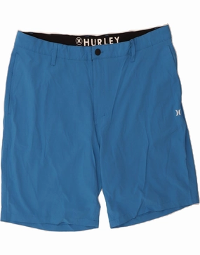 HURLEY Mens Chino Shorts W40 XL Blue Polyester Breathable Design Motion Flex Fit