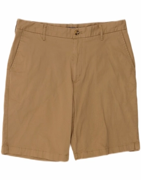 IZOD Mens Chino Shorts W34 Large  Beige Cotton Moisture Controlled Lining