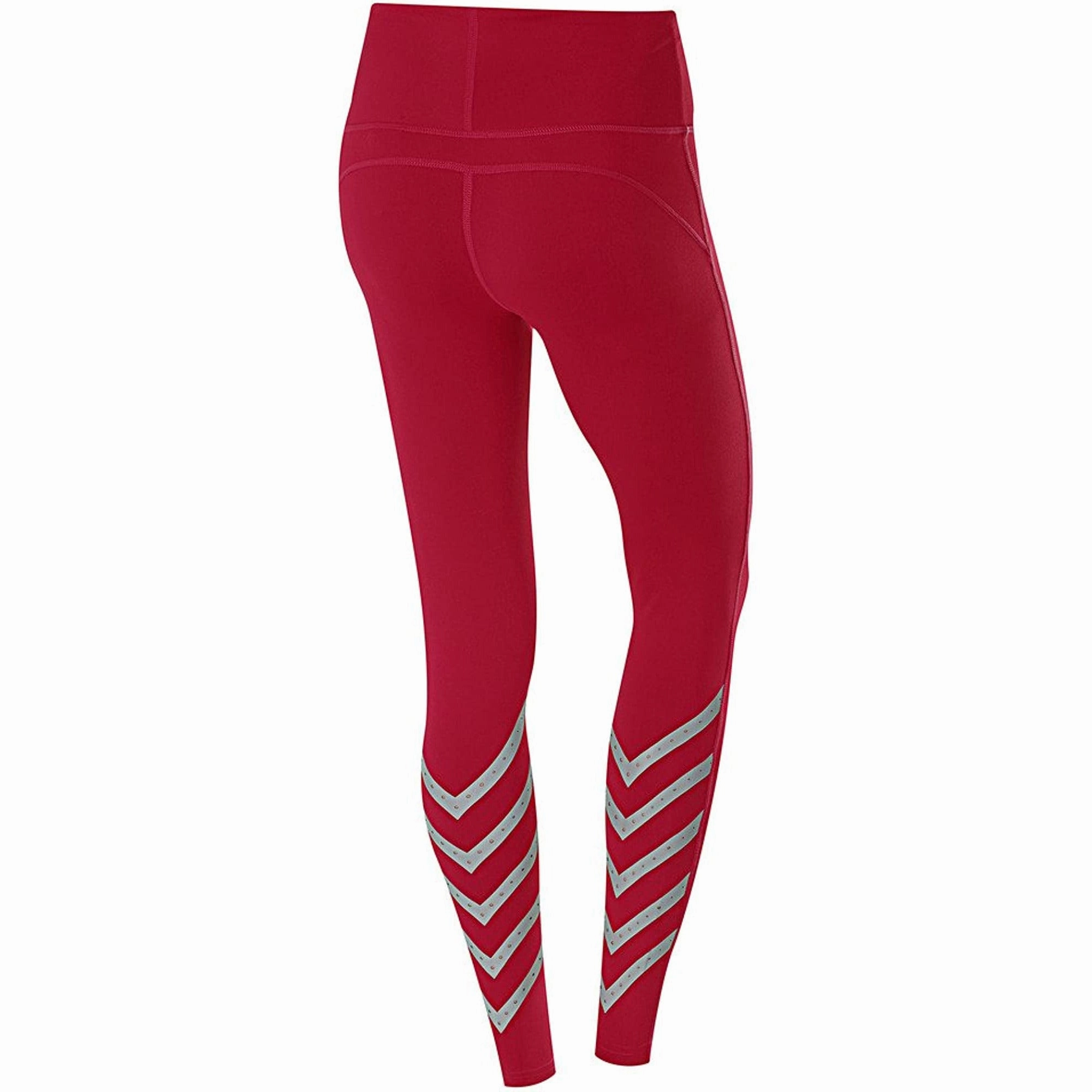 Beginner Level Seamless Design Summer Wear Minimalist Style TCA Laser Tech Reflective Womens Long Running Tights - Pink