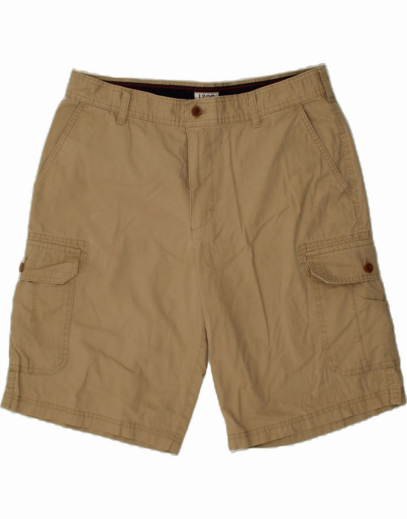 barbecue outfit IZOD Mens Cargo Shorts W34 Large Beige Cotton