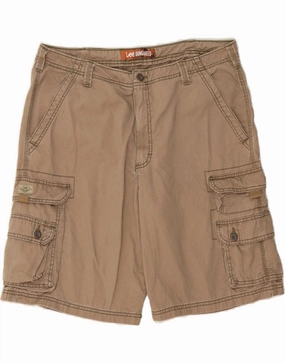 Flexible Cut LEE Mens Cargo Shorts W38 XL  Beige Cotton