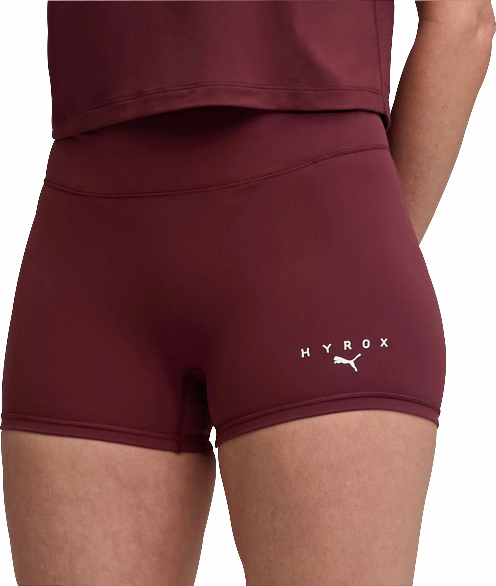 Puma X HYROX Shape Luxe 3 Inch Womens Short Training Tights - Red Cozy Stretch Fit